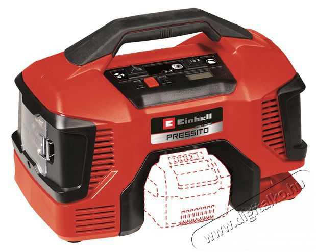 Einhell PRESSITO 18/21 akkus kompresszor H&aacute;ztart&aacute;s / Otthon / K&uuml;lt&eacute;r - Szersz&aacute;m - Kompresszor - 442210