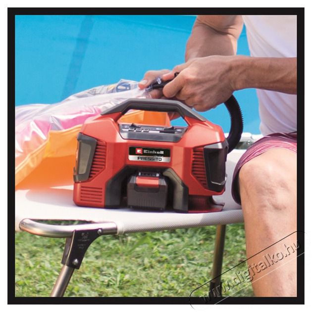 Einhell PRESSITO 18/21 akkus kompresszor H&aacute;ztart&aacute;s / Otthon / K&uuml;lt&eacute;r - Szersz&aacute;m - Kompresszor - 442210