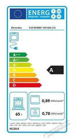 Electrolux EOF3H40BX Be&eacute;p&iacute;thető s&uuml;tő Konyhai term&eacute;kek - S&uuml;tő-főzőlap, tűzhely (be&eacute;p&iacute;thető) - S&uuml;tő (be&eacute;p&iacute;thető) - 383518