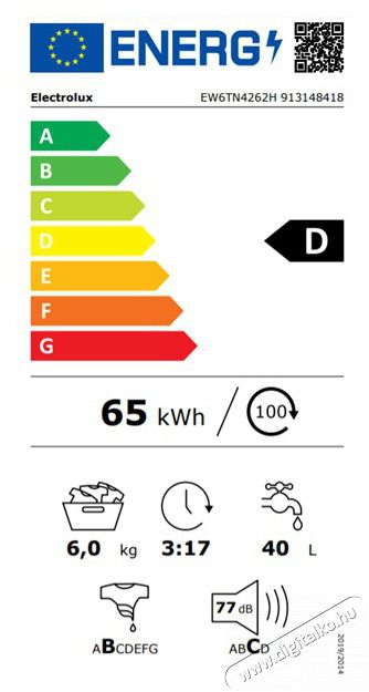 Electrolux EW6TN4262H fel&uuml;lt&ouml;ltős mos&oacute;g&eacute;p H&aacute;ztart&aacute;s / Otthon / K&uuml;lt&eacute;r - Mos&oacute;g&eacute;p / sz&aacute;r&iacute;t&oacute;g&eacute;p - Fel&uuml;lt&ouml;ltős mos&oacute;g&eacute;p - 464257