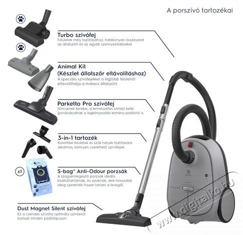 Electrolux EB61A5UG Animal 600 Porzs&aacute;kos porsz&iacute;v&oacute; H&aacute;ztart&aacute;s / Otthon / K&uuml;lt&eacute;r - Porsz&iacute;v&oacute; / takar&iacute;t&oacute;g&eacute;p - Porzs&aacute;kos porsz&iacute;v&oacute; - 500957