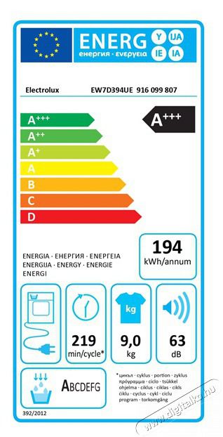 Electrolux EW7D394UE DelicateCare hőszivatty&uacute;s sz&aacute;r&iacute;t&oacute;g&eacute;p H&aacute;ztart&aacute;s / Otthon / K&uuml;lt&eacute;r - Mos&oacute;g&eacute;p / sz&aacute;r&iacute;t&oacute;g&eacute;p - Sz&aacute;r&iacute;t&oacute;g&eacute;p - 502746