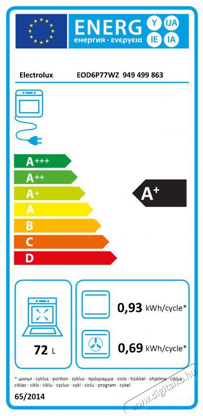 Electrolux EOD6F77WZ S&Uuml;TŐ BE&Eacute;P&Iacute;THETŐ Konyhai term&eacute;kek - S&uuml;tő-főzőlap, tűzhely (be&eacute;p&iacute;thető) - S&uuml;tő (be&eacute;p&iacute;thető) - 502831