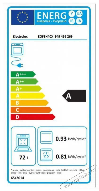 Electrolux 600 FLEX SurroundCook EOF3H40X Konyhai term&eacute;kek - S&uuml;tő-főzőlap, tűzhely (be&eacute;p&iacute;thető) - S&uuml;tő (be&eacute;p&iacute;thető) - 504379