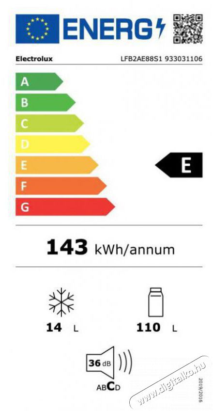 Electrolux LFB2AE88S1 Konyhai term&eacute;kek - Hűtő, fagyaszt&oacute; (be&eacute;p&iacute;thető) - Fel&uuml;lfagyaszt&oacute;s kombin&aacute;lt hűtő - 504397