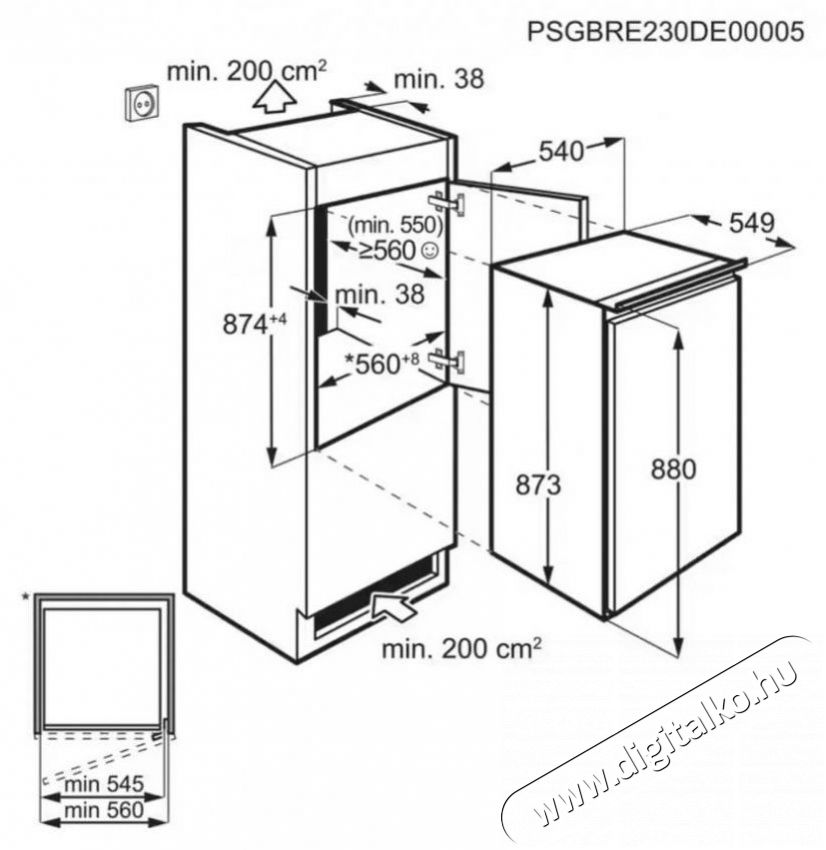 Electrolux LFB2AE88S1 Konyhai term&eacute;kek - Hűtő, fagyaszt&oacute; (be&eacute;p&iacute;thető) - Fel&uuml;lfagyaszt&oacute;s kombin&aacute;lt hűtő - 504397