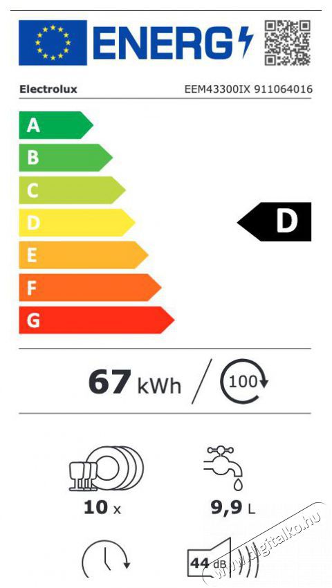 Electrolux EEM43300IX Be&eacute;p&iacute;thető keskeny mosogat&oacute;g&eacute;p Konyhai term&eacute;kek - Mosogat&oacute;g&eacute;p - Keskeny (45cm-ig) be&eacute;p&iacute;thető mosogat&oacute;g&eacute;p - 372027