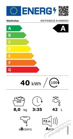 Electrolux EW7F5482CE MOS&Oacute;G&Eacute;P EL&Ouml;LT&Ouml;LTŐS H&aacute;ztart&aacute;s / Otthon / K&uuml;lt&eacute;r - Mos&oacute;g&eacute;p / sz&aacute;r&iacute;t&oacute;g&eacute;p - El&ouml;lt&ouml;ltős norm&aacute;l (60cm-ig) mos&oacute;g&eacute;p - 505182