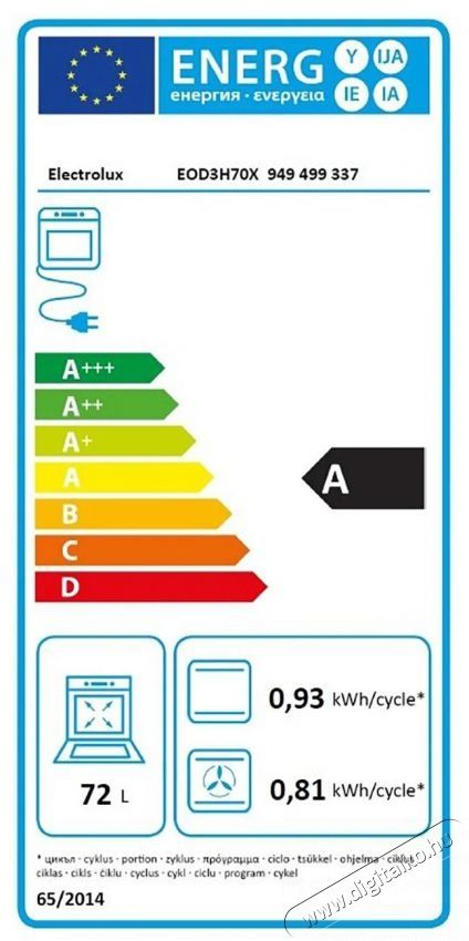 Electrolux EOD3H70X be&eacute;p&iacute;thető s&uuml;tő Konyhai term&eacute;kek - S&uuml;tő-főzőlap, tűzhely (be&eacute;p&iacute;thető) - S&uuml;tő (be&eacute;p&iacute;thető) - 362672
