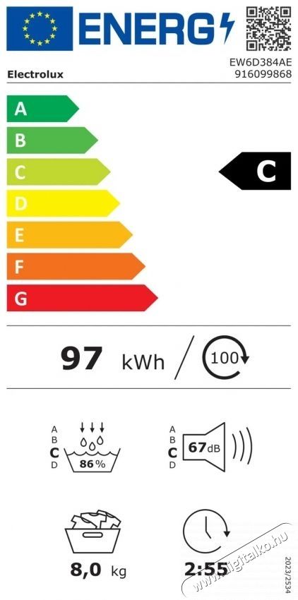 Electrolux EW6D384AE SZ&Aacute;R&Iacute;T&Oacute;G&Eacute;P HŐSZIVATTY&Uacute;S H&aacute;ztart&aacute;s / Otthon / K&uuml;lt&eacute;r - Mos&oacute;g&eacute;p / sz&aacute;r&iacute;t&oacute;g&eacute;p - Sz&aacute;r&iacute;t&oacute;g&eacute;p - 503001