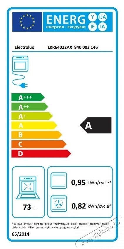 Electrolux LKR64022AX TŰZHELY KER&Aacute;MIALAPOS Konyhai term&eacute;kek - S&uuml;tő-főzőlap, tűzhely (szabadon&aacute;ll&oacute;) - Elektromos tűzhely (szabadon&aacute;ll&oacute;) - 502810