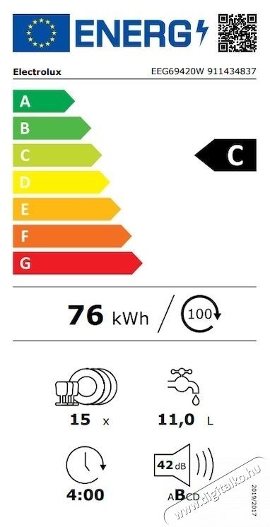 Electrolux EEM69420W Be&eacute;p&iacute;thető mosogat&oacute;g&eacute;p, 60 cm Konyhai term&eacute;kek - Mosogat&oacute;g&eacute;p - Norm&aacute;l (60cm) be&eacute;p&iacute;thető mosogat&oacute;g&eacute;p - 535174