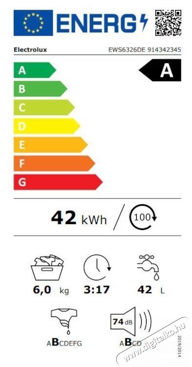 Electrolux EWS6326DE PerfectCare600 keskeny mos&oacute;g&eacute;p 6 kg  Feh&eacute;r H&aacute;ztart&aacute;s / Otthon / K&uuml;lt&eacute;r - Mos&oacute;g&eacute;p / sz&aacute;r&iacute;t&oacute;g&eacute;p - El&ouml;lt&ouml;ltős norm&aacute;l (60cm-ig) mos&oacute;g&eacute;p - 536452