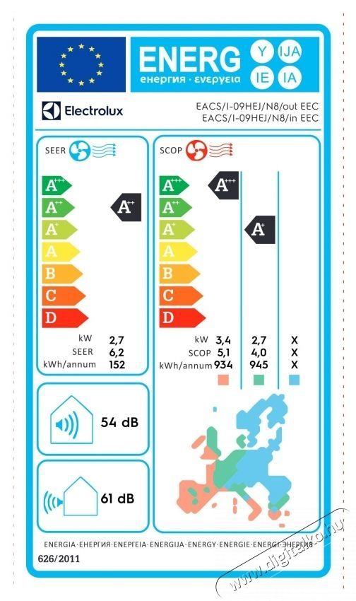 Electrolux EACS/I-09HEJ kl&iacute;ma, 9000BTU, Inverter, Fűt&eacute;s H&aacute;ztart&aacute;s / Otthon / K&uuml;lt&eacute;r - Ventil&aacute;tor / L&eacute;gkondicion&aacute;l&oacute; - Split kl&iacute;ma - 536416