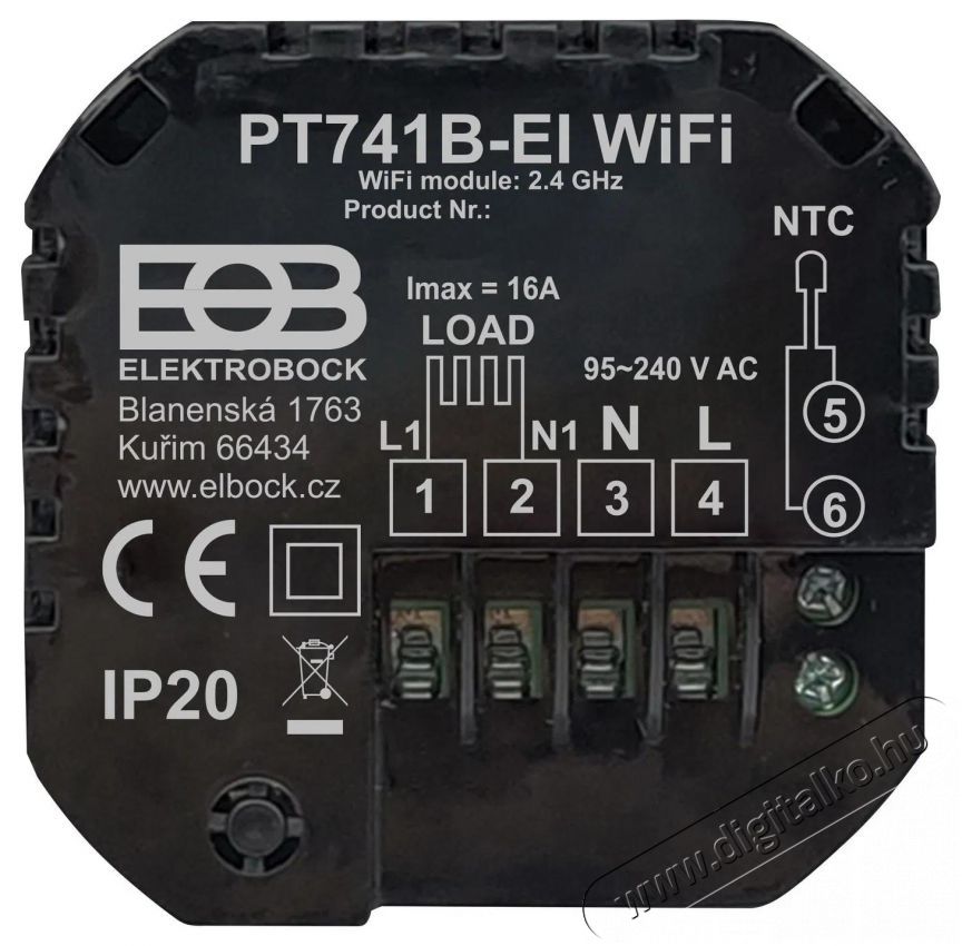 Elektrobock PT741B-EI, fekete H&aacute;ztart&aacute;s / Otthon / K&uuml;lt&eacute;r - Okos otthon - Termoszt&aacute;t - 508077