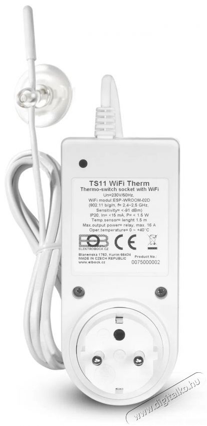 Elektrobock TS11-WIFI THERM H&aacute;ztart&aacute;s / Otthon / K&uuml;lt&eacute;r - Okos otthon - Okos konnektor - 508068