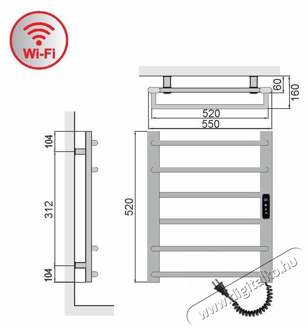 ELIZ EBS 6/55 AF-W WiFi H&aacute;ztart&aacute;s / Otthon / K&uuml;lt&eacute;r - Fűt&eacute;s - Fali fűtőtest - 529456