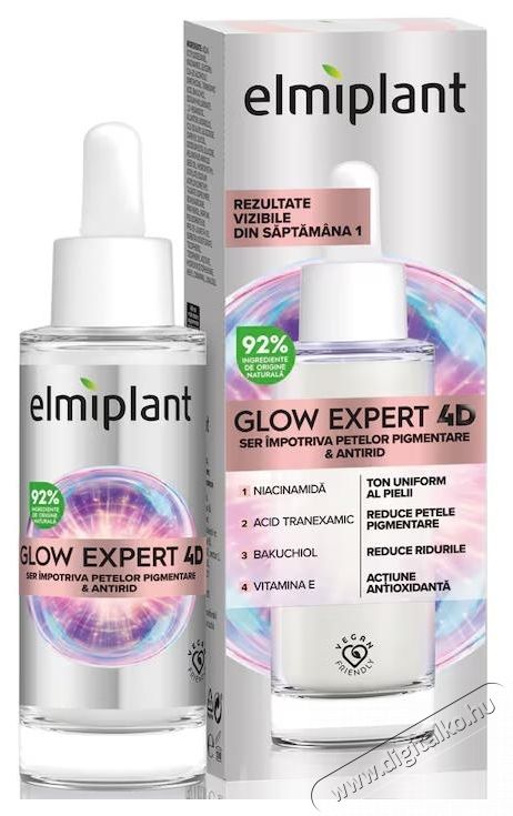 Elmiplant Glow Expert 4D arcsz&eacute;rum pigmentfoltok ellen, r&aacute;nctalan&iacute;t&oacute;, niacinamiddal &eacute;s bakuchiollal, 30 ml Sz&eacute;ps&eacute;g&aacute;pol&aacute;s / Eg&eacute;szs&eacute;g - Egy&eacute;b sz&eacute;ps&eacute;g / eg&eacute;szs&eacute;g term&eacute;k - 536461