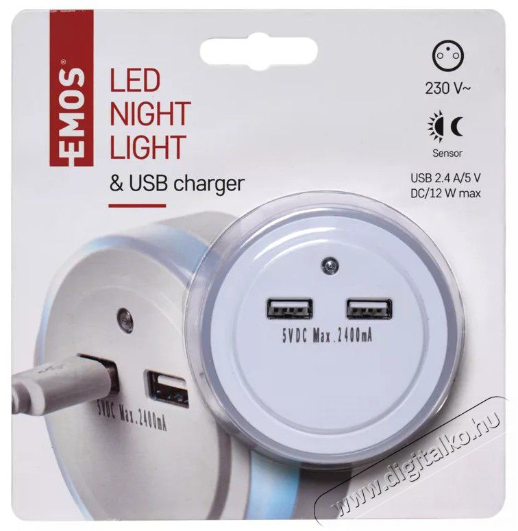 Emos P3313 LED USB-s &eacute;jjeli f&eacute;ny H&aacute;ztart&aacute;s / Otthon / K&uuml;lt&eacute;r - Vil&aacute;g&iacute;t&aacute;s / elektromoss&aacute;g - &Eacute;jszakai ir&aacute;nyf&eacute;ny - 369357