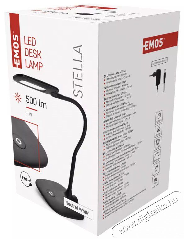 Emos Z7602B LED Stella asztali l&aacute;mpa - Fekete H&aacute;ztart&aacute;s / Otthon / K&uuml;lt&eacute;r - Vil&aacute;g&iacute;t&aacute;s / elektromoss&aacute;g - Asztali l&aacute;mpa - 369401
