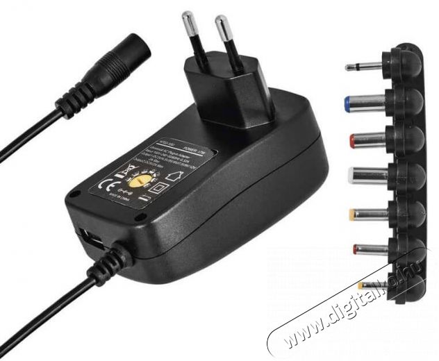 Emos N3112 univerz&aacute;lis h&aacute;l&oacute;zati adapter USB aljzattal - 1500mA H&aacute;ztart&aacute;s / Otthon / K&uuml;lt&eacute;r - Vil&aacute;g&iacute;t&aacute;s / elektromoss&aacute;g - H&aacute;l&oacute;zati eloszt&oacute; / hosszabb&iacute;t&oacute; / adapter - 369303