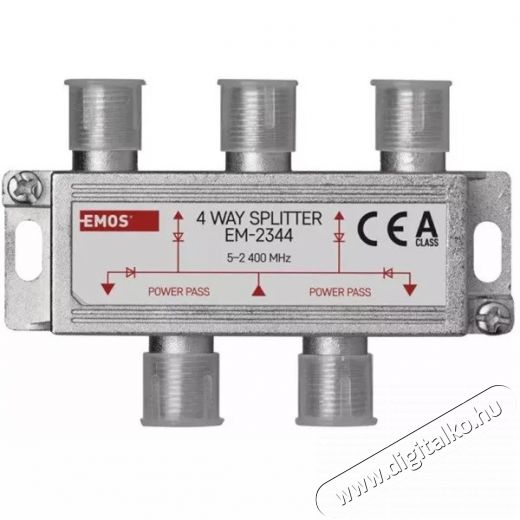 Emos EM2344 4-es F csatlakoz&oacute;s antenna eloszt&oacute; Tv kieg&eacute;sz&iacute;tők - Antenna - Kieg&eacute;sz&iacute;tő - 380045