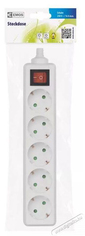 Emos P1520 5 aljzat k&aacute;bel n&eacute;lk&uuml;li kapcsol&oacute;s eloszt&oacute; H&aacute;ztart&aacute;s / Otthon / K&uuml;lt&eacute;r - Vil&aacute;g&iacute;t&aacute;s / elektromoss&aacute;g - H&aacute;l&oacute;zati eloszt&oacute; / hosszabb&iacute;t&oacute; / adapter - 387742