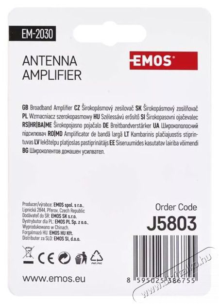 Emos J5803 30dB VHF/UHF antenna előerős&iacute;tő Tv kieg&eacute;sz&iacute;tők - Antenna - Kieg&eacute;sz&iacute;tő - 413604