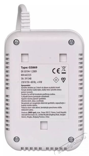 Emos P56450 GS869 g&aacute;z&eacute;rz&eacute;kelő H&aacute;ztart&aacute;s / Otthon / K&uuml;lt&eacute;r - Biztons&aacute;gtechnika - F&uuml;st- &eacute;s sz&eacute;n-monoxid &eacute;rz&eacute;kelő - 427474