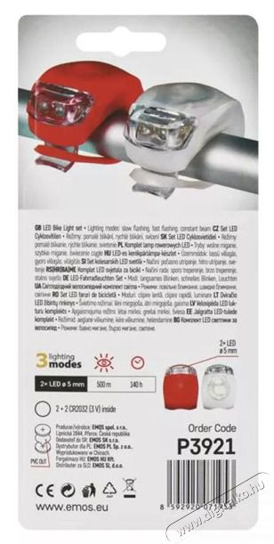Emos P3921 10lm 2db-os feh&eacute;r/piros LED ker&eacute;kp&aacute;rl&aacute;mpa szett H&aacute;ztart&aacute;s / Otthon / K&uuml;lt&eacute;r - Vil&aacute;g&iacute;t&aacute;s / elektromoss&aacute;g - Ker&eacute;kp&aacute;rl&aacute;mpa - 434043