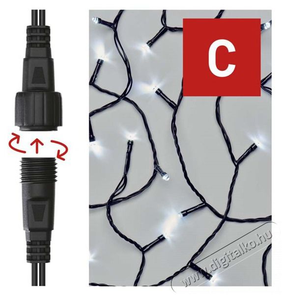 Emos D1AC03 10m 100LED IP44 hideg CNT - f&eacute;nyf&uuml;z&eacute;r H&aacute;ztart&aacute;s / Otthon / K&uuml;lt&eacute;r - Vil&aacute;g&iacute;t&aacute;s / elektromoss&aacute;g - Led szalag / f&eacute;nyf&uuml;z&eacute;r - 456104