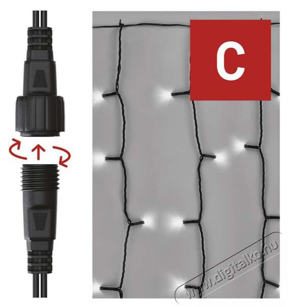 Emos D1EC01 1x2m 100LED IP44 hideg CNT - f&eacute;nyf&uuml;z&eacute;r f&uuml;gg&ouml;ny H&aacute;ztart&aacute;s / Otthon / K&uuml;lt&eacute;r - Vil&aacute;g&iacute;t&aacute;s / elektromoss&aacute;g - Led szalag / f&eacute;nyf&uuml;z&eacute;r - 456123