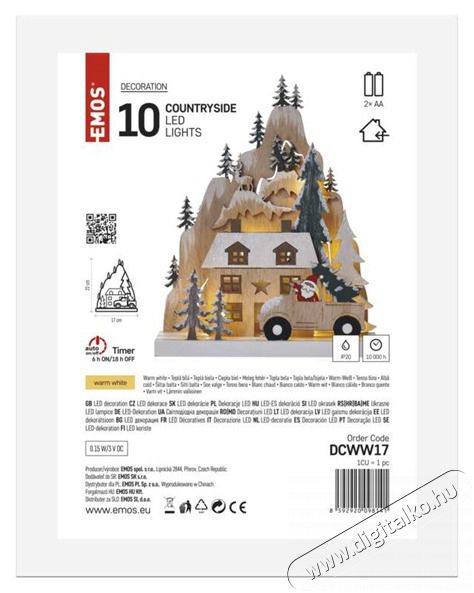 Emos DCWW17 kar&aacute;csonyi t&aacute;jk&eacute;p belt&eacute;ri/meleg feh&eacute;r/időz&iacute;tős fa kar&aacute;csonyi LED dekor&aacute;ci&oacute; H&aacute;ztart&aacute;s / Otthon / K&uuml;lt&eacute;r - Vil&aacute;g&iacute;t&aacute;s / elektromoss&aacute;g - Hangulat teremtő vil&aacute;g&iacute;t&aacute;s - 456511