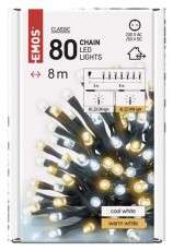 Emos D4AN04 8m/80LED/k&uuml;l-belt&eacute;ri/időz&iacute;tős/meleg/hideg feh&eacute;r kar&aacute;csonyi LED f&eacute;nyf&uuml;z&eacute;r H&aacute;ztart&aacute;s / Otthon / K&uuml;lt&eacute;r - Vil&aacute;g&iacute;t&aacute;s / elektromoss&aacute;g - Led szalag / f&eacute;nyf&uuml;z&eacute;r - 457020