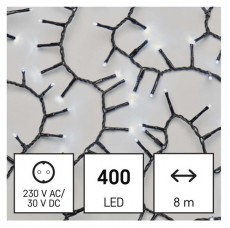 Emos D4BC02 8m/400LED/k&uuml;l-belt&eacute;ri/időz&iacute;tős/hideg feh&eacute;r/s&uuml;ni kar&aacute;csonyi LED f&eacute;nyf&uuml;z&eacute;r H&aacute;ztart&aacute;s / Otthon / K&uuml;lt&eacute;r - Vil&aacute;g&iacute;t&aacute;s / elektromoss&aacute;g - Hangulat teremtő vil&aacute;g&iacute;t&aacute;s - 456778