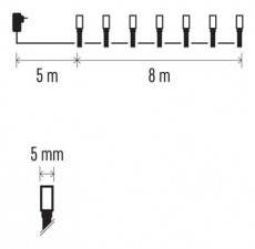 Emos D4AC02 8m/80LED/k&uuml;l-belt&eacute;ri/időz&iacute;tős/hideg feh&eacute;r kar&aacute;csonyi LED f&eacute;nyf&uuml;z&eacute;r H&aacute;ztart&aacute;s / Otthon / K&uuml;lt&eacute;r - Vil&aacute;g&iacute;t&aacute;s / elektromoss&aacute;g - Led szalag / f&eacute;nyf&uuml;z&eacute;r - 462011
