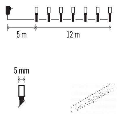 Emos D4AC03 12m/120LED/k&uuml;l-belt&eacute;ri/időz&iacute;tős/hideg feh&eacute;r kar&aacute;csonyi LED f&eacute;nyf&uuml;z&eacute;r H&aacute;ztart&aacute;s / Otthon / K&uuml;lt&eacute;r - Vil&aacute;g&iacute;t&aacute;s / elektromoss&aacute;g - Led szalag / f&eacute;nyf&uuml;z&eacute;r - 462012