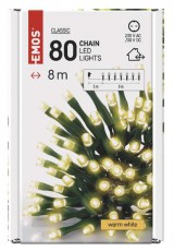 Emos D4AW02 8m/80LED/k&uuml;l-belt&eacute;ri/időz&iacute;tős/meleg feh&eacute;r kar&aacute;csonyi LED f&eacute;nyf&uuml;z&eacute;r H&aacute;ztart&aacute;s / Otthon / K&uuml;lt&eacute;r - Vil&aacute;g&iacute;t&aacute;s / elektromoss&aacute;g - Led szalag / f&eacute;nyf&uuml;z&eacute;r - 461978