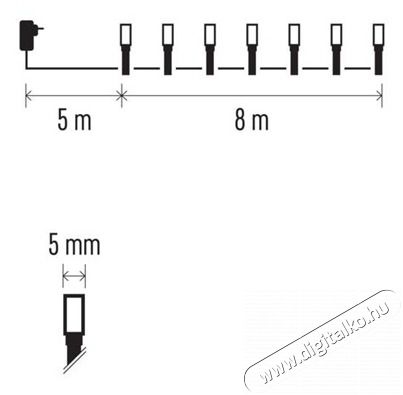 Emos D4AW02 8m/80LED/k&uuml;l-belt&eacute;ri/időz&iacute;tős/meleg feh&eacute;r kar&aacute;csonyi LED f&eacute;nyf&uuml;z&eacute;r H&aacute;ztart&aacute;s / Otthon / K&uuml;lt&eacute;r - Vil&aacute;g&iacute;t&aacute;s / elektromoss&aacute;g - Led szalag / f&eacute;nyf&uuml;z&eacute;r - 461978