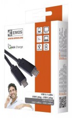 Emos SM7022BL T&Ouml;LTŐ- &Eacute;S ADATK&Aacute;BEL USB-C 3.1 / USB-C 3.1, 1 M, FEKETE Mobil / Kommunik&aacute;ci&oacute; / Smart - Mobiltelefon kieg&eacute;sz&iacute;tő / tok - H&aacute;l&oacute;zati-, aut&oacute;s t&ouml;ltő - 465546