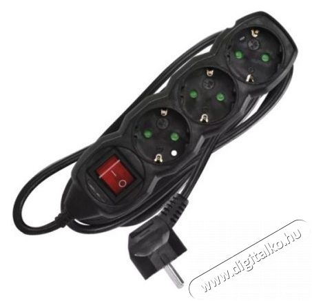 Emos PC1321R 3 aljzat 1,5m&eacute;ter 1,5mm2 kapcsol&oacute;s fekete hosszabb&iacute;t&oacute; H&aacute;ztart&aacute;s / Otthon / K&uuml;lt&eacute;r - Vil&aacute;g&iacute;t&aacute;s / elektromoss&aacute;g - H&aacute;l&oacute;zati eloszt&oacute; / hosszabb&iacute;t&oacute; / adapter - 407758
