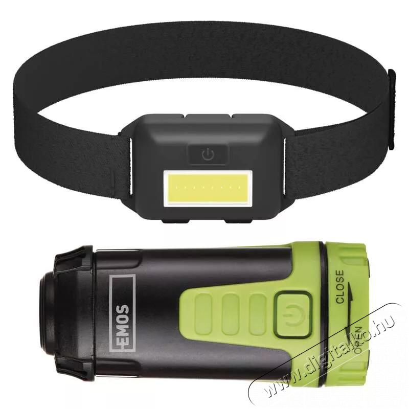 Emos P4007 COB LED fejl&aacute;mpa k&eacute;szlet + mini kempingl&aacute;mpa H&aacute;ztart&aacute;s / Otthon / K&uuml;lt&eacute;r - Vil&aacute;g&iacute;t&aacute;s / elektromoss&aacute;g - Fejl&aacute;mpa - 458329