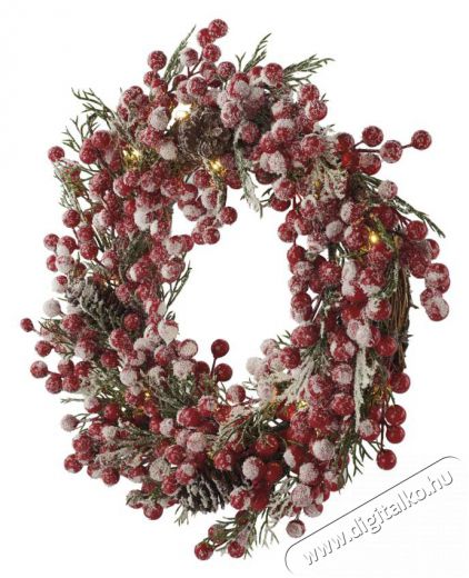 Emos DCTW18 38cm-es 3xAA belt&eacute;ri, meleg feh&eacute;r, időz&iacute;tős LED d&iacute;szes kar&aacute;csonyi koszor&uacute; H&aacute;ztart&aacute;s / Otthon / K&uuml;lt&eacute;r - Vil&aacute;g&iacute;t&aacute;s / elektromoss&aacute;g - Hangulat teremtő vil&aacute;g&iacute;t&aacute;s - 456670