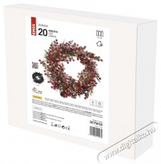 Emos DCTW18 38cm-es 3xAA belt&eacute;ri, meleg feh&eacute;r, időz&iacute;tős LED d&iacute;szes kar&aacute;csonyi koszor&uacute; H&aacute;ztart&aacute;s / Otthon / K&uuml;lt&eacute;r - Vil&aacute;g&iacute;t&aacute;s / elektromoss&aacute;g - Hangulat teremtő vil&aacute;g&iacute;t&aacute;s - 456670