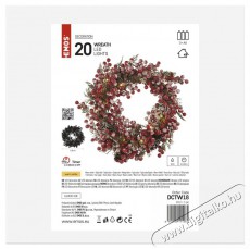 Emos DCTW18 38cm-es 3xAA belt&eacute;ri, meleg feh&eacute;r, időz&iacute;tős LED d&iacute;szes kar&aacute;csonyi koszor&uacute; H&aacute;ztart&aacute;s / Otthon / K&uuml;lt&eacute;r - Vil&aacute;g&iacute;t&aacute;s / elektromoss&aacute;g - Hangulat teremtő vil&aacute;g&iacute;t&aacute;s - 456670