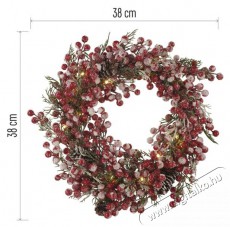 Emos DCTW18 38cm-es 3xAA belt&eacute;ri, meleg feh&eacute;r, időz&iacute;tős LED d&iacute;szes kar&aacute;csonyi koszor&uacute; H&aacute;ztart&aacute;s / Otthon / K&uuml;lt&eacute;r - Vil&aacute;g&iacute;t&aacute;s / elektromoss&aacute;g - Hangulat teremtő vil&aacute;g&iacute;t&aacute;s - 456670