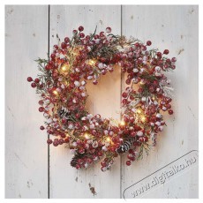 Emos DCTW18 38cm-es 3xAA belt&eacute;ri, meleg feh&eacute;r, időz&iacute;tős LED d&iacute;szes kar&aacute;csonyi koszor&uacute; H&aacute;ztart&aacute;s / Otthon / K&uuml;lt&eacute;r - Vil&aacute;g&iacute;t&aacute;s / elektromoss&aacute;g - Hangulat teremtő vil&aacute;g&iacute;t&aacute;s - 456670