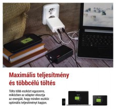 Emos GaN PD 120 W max. univerz&aacute;lis USB t&ouml;ltő Akkuk &eacute;s t&ouml;ltők - Li-ion akkumul&aacute;tor &eacute;s t&ouml;ltő (gy&aacute;ri) - T&ouml;ltő / h&aacute;l&oacute;zati adapter - 506850