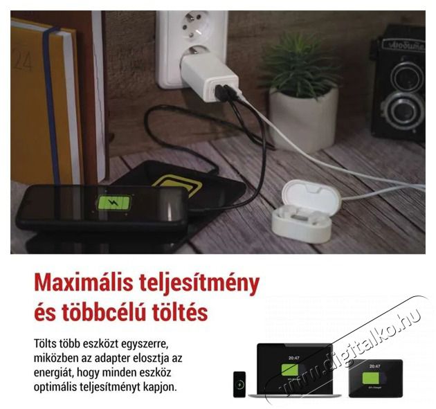 Emos GaN PD 65 W max. univerz&aacute;lis USB t&ouml;ltő Akkuk &eacute;s t&ouml;ltők - Li-ion akkumul&aacute;tor &eacute;s t&ouml;ltő (gy&aacute;ri) - T&ouml;ltő / h&aacute;l&oacute;zati adapter - 506849