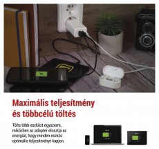 Emos GaN PD 65 W max. univerz&aacute;lis USB t&ouml;ltő Akkuk &eacute;s t&ouml;ltők - Li-ion akkumul&aacute;tor &eacute;s t&ouml;ltő (gy&aacute;ri) - T&ouml;ltő / h&aacute;l&oacute;zati adapter - 506849
